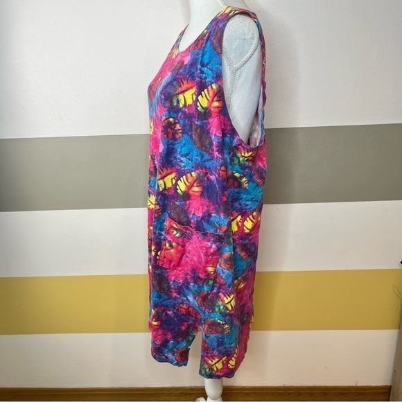 INGEAR Resort Vintage 90s Pink Tropical Floral Hawaiian Vacation Dress Size 1X - Picture 5 of 12